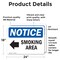 Signmission Smoking Area (Left Arrow) Sign With Symbol, 24 in W x Rectangle, Vinyl Decal OS-2PACK-NS-D-1824-L-18352 - alternate 4